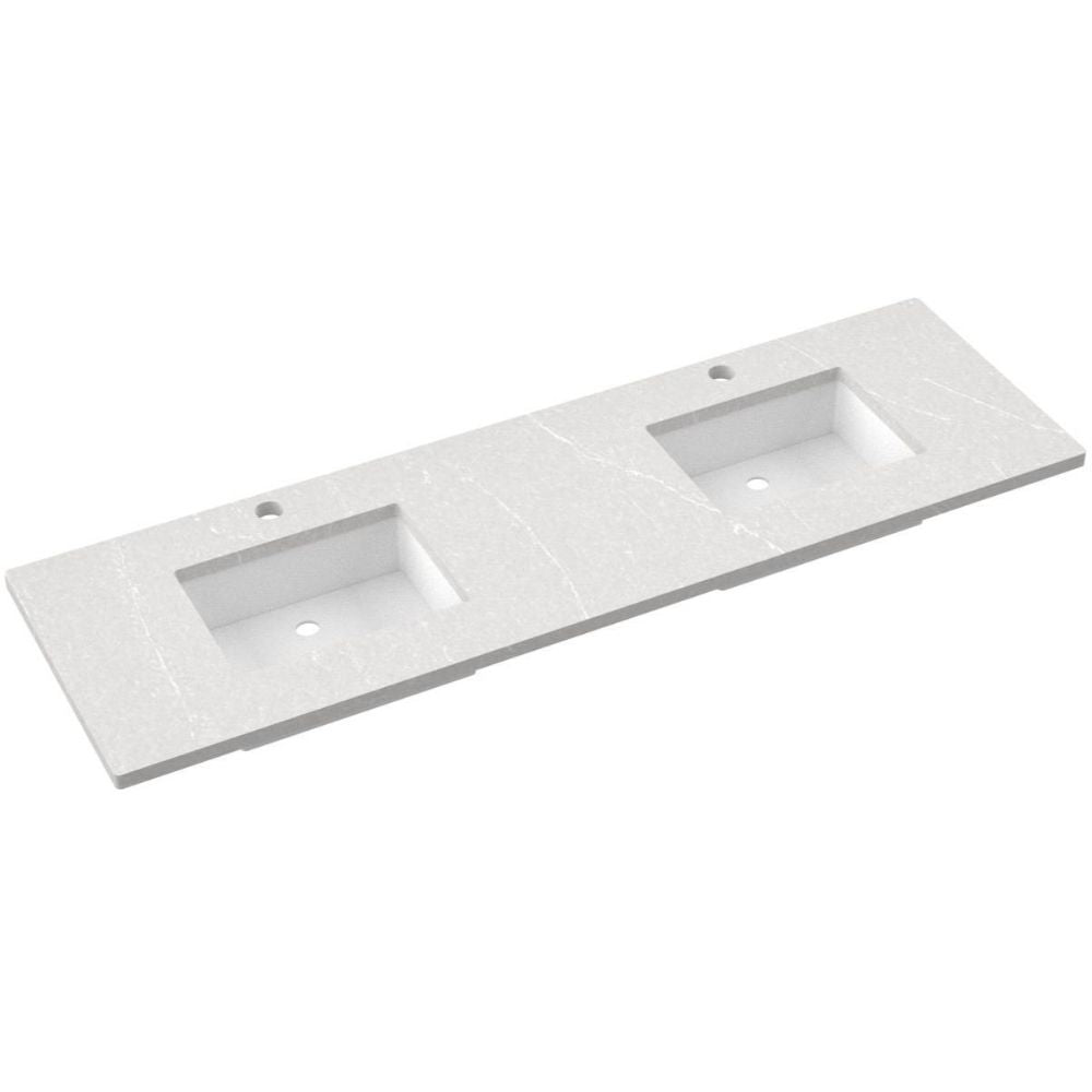 White ceramic double sink on a white background