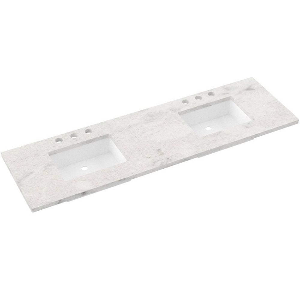 Vanderloc 73" Silestone® Quartz Vanity Top Double Rectangle Offset Sink